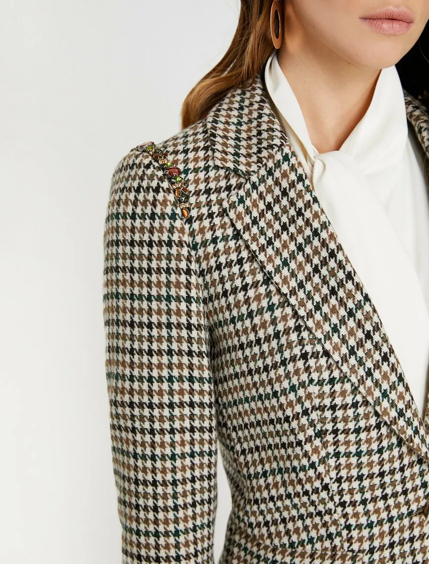 14991 Ecru-Green Check Jacket