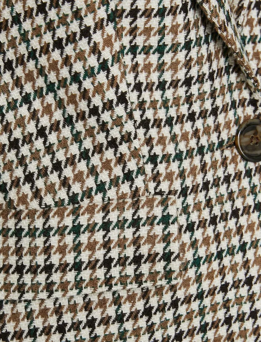 14991 Ecru-Green Check Jacket