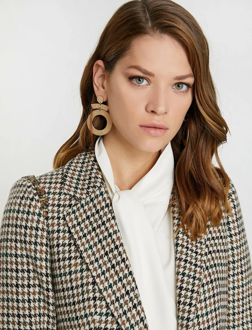 14991 Ecru-Green Check Jacket