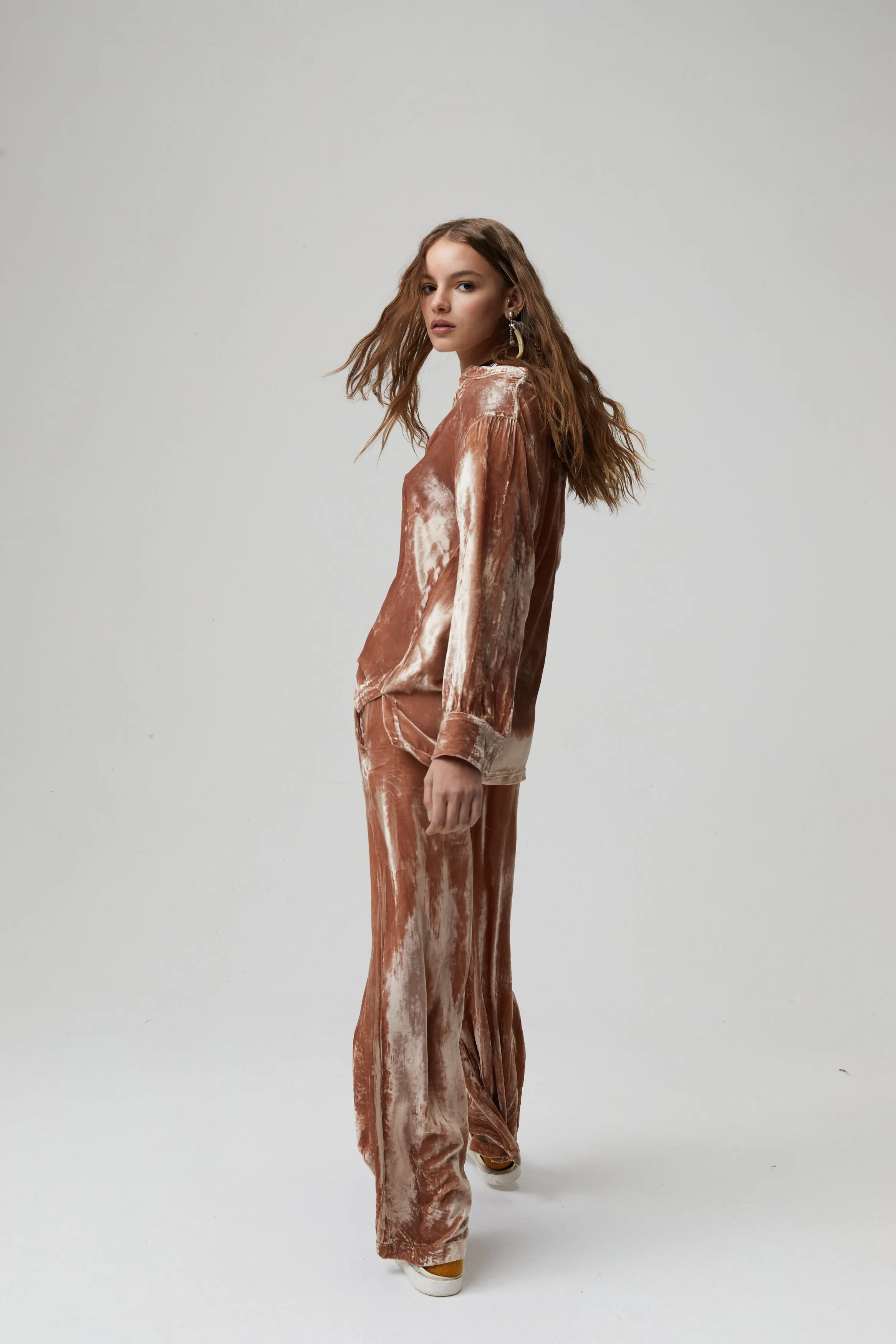 New Luna Velvet Pants - Blush