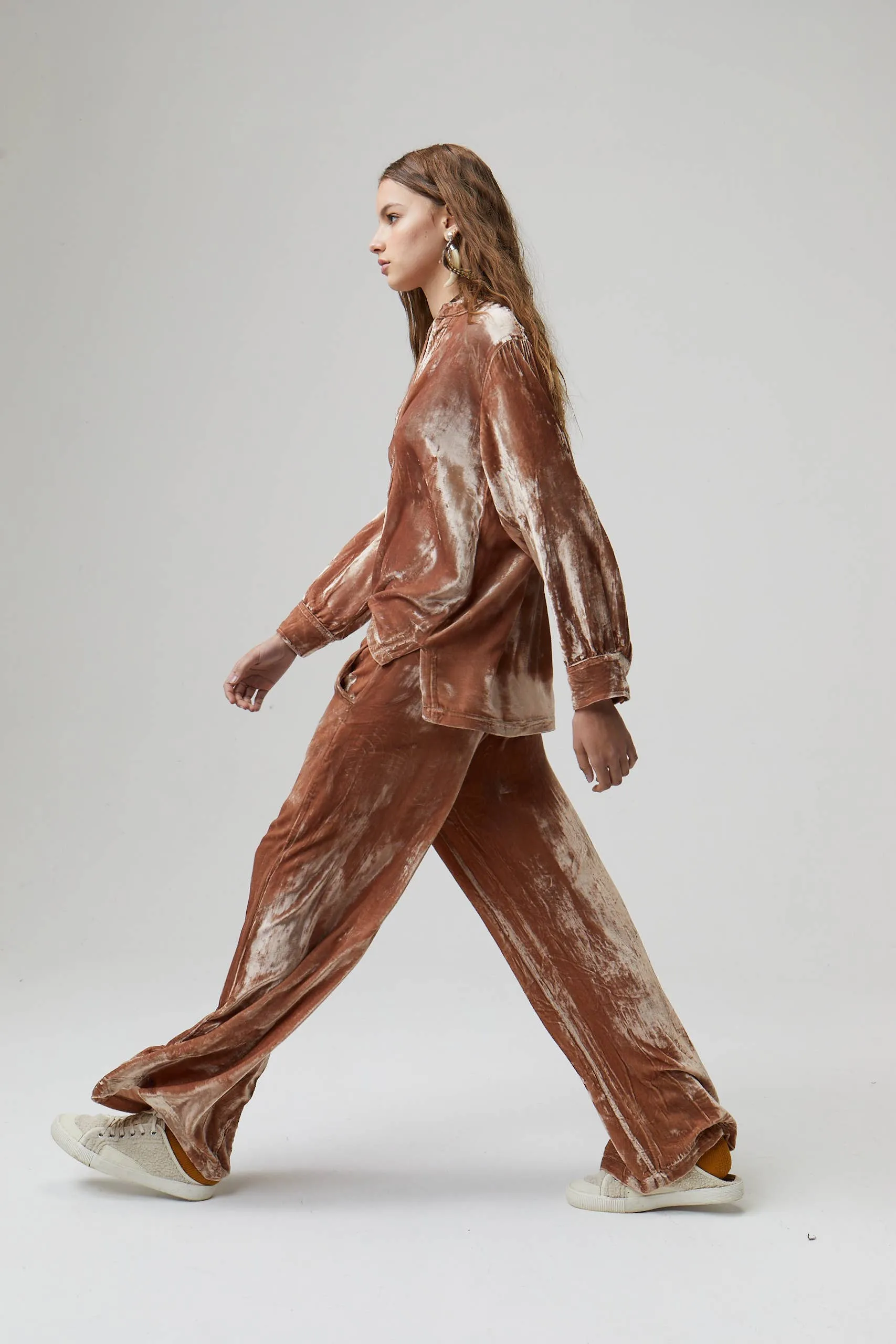 New Luna Velvet Pants - Blush