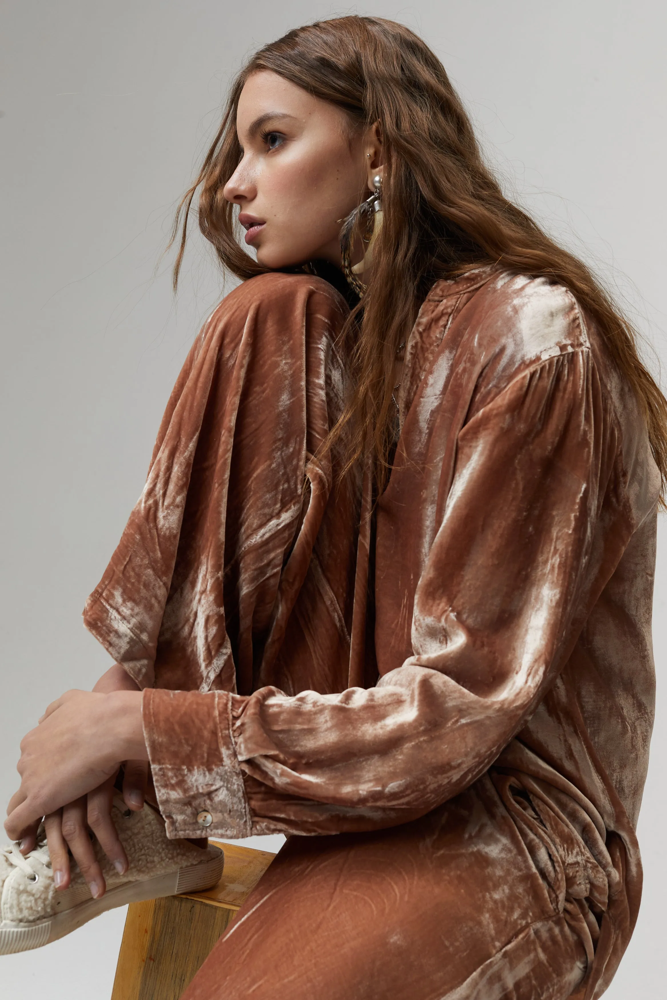New Luna Velvet Pants - Blush