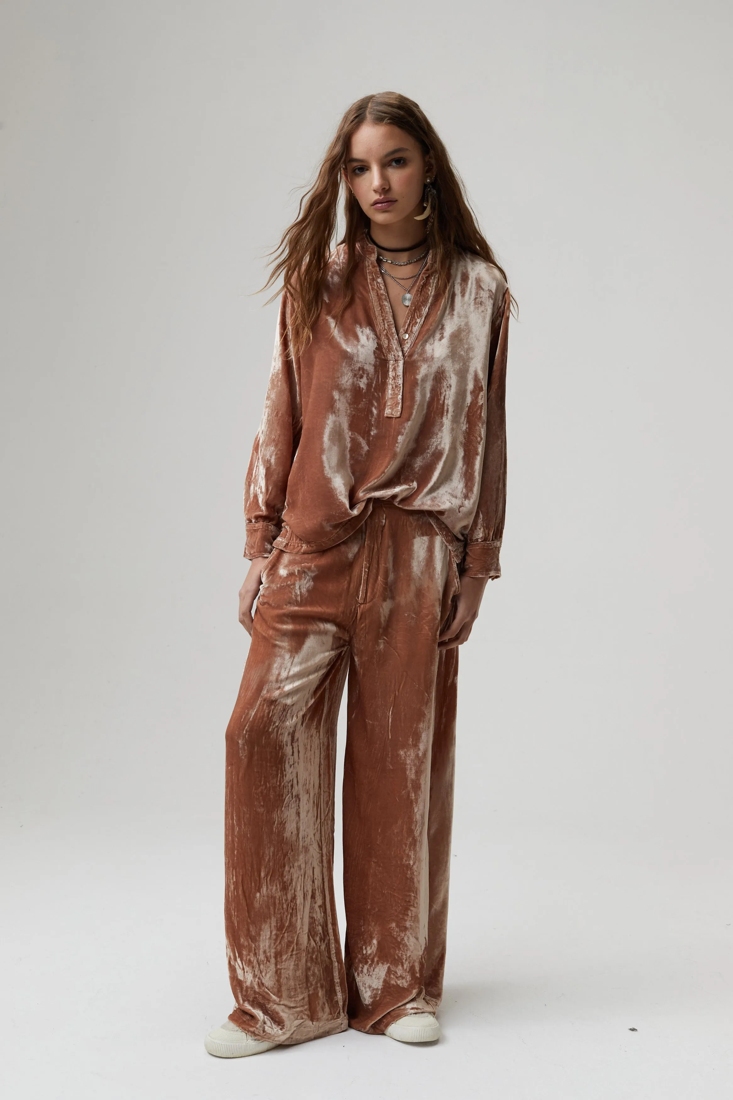New Luna Velvet Pants - Blush