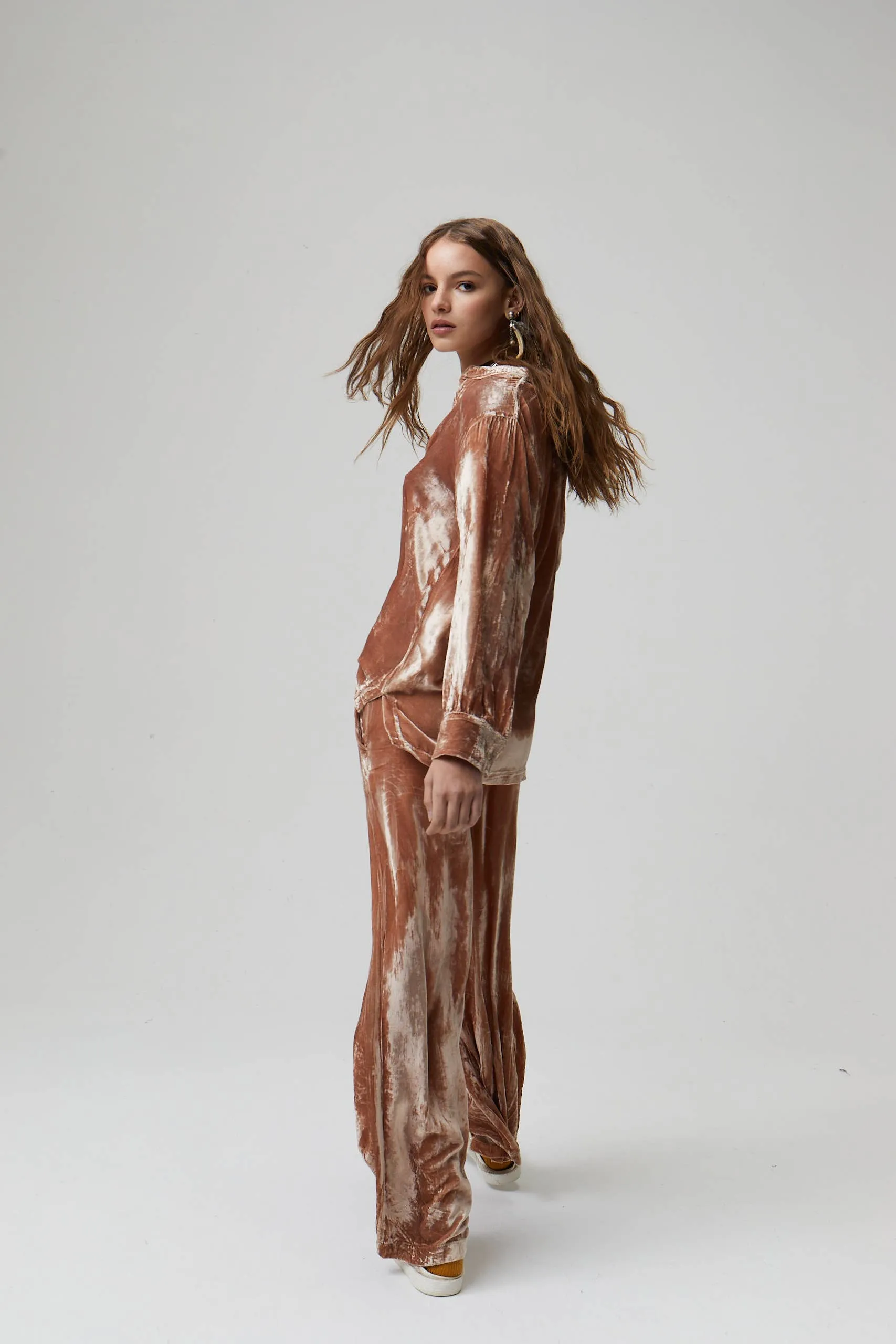New Luna Velvet Pants - Blush