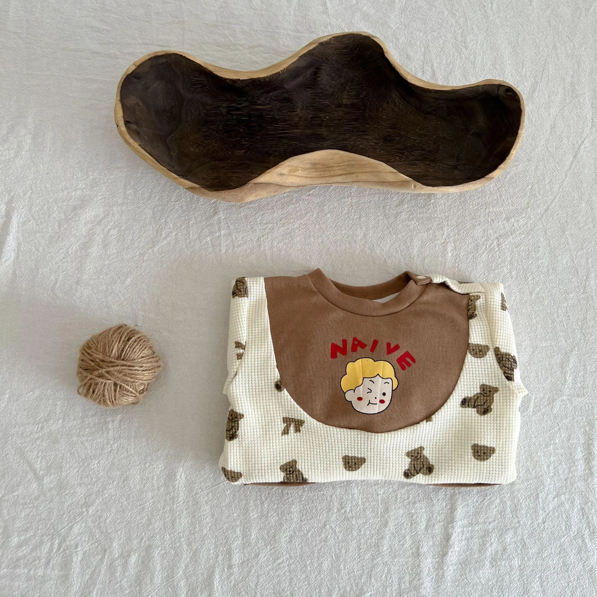 Waffle Bear Cute Pocket Bodysuit